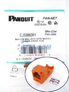 Panduit CJ588ORY Cat5/Cat5e Mini-Com Jack Orange ~STSI - Picture 1 of 3