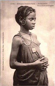 PRETTY YOUNG WOMAN : SENEGAL : AFRICA : PHOTO BY FRANCOIS EDMOND FORTIER : RPPC - Picture 1 of 3