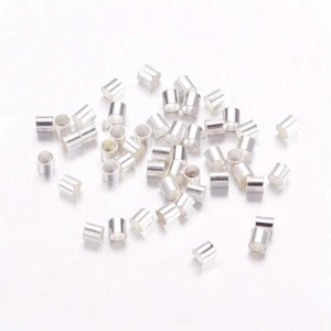 200 Quetschperlen 2x2mm Crimps Silber Tube Rohr Crimpperlen - 1780 - Bild 1 von 1