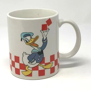 Mickey & Co Donald Duck Gabbay Coffee Cup Mug Collectable Red Check - Picture 1 of 4