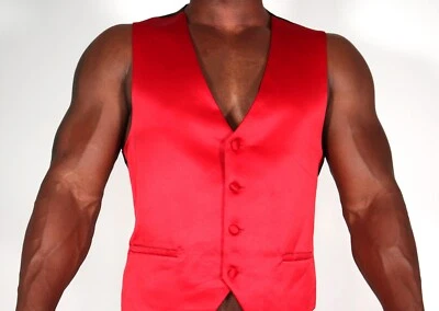CHALECO SATINADO ROJO HOMBRE ADULTO TALLA GRANDE Foto 1 de 4