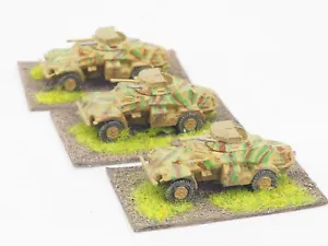 15MM WW2 GERMAN SDKFZ 222 ARMOURED CAR X 3. PAINTED. BLUE 456 - Picture 1 of 4