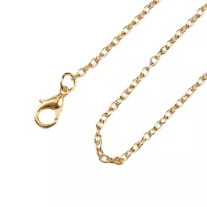 1 X Gold Plated Alloy Oval Cable Chain Necklace 77cm long 1.5mm wide (B59643) - Picture 1 of 3