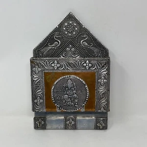 Ganesha Key Mail Letter Holder Silver Copper Metal Embossed Birds Hindu India - Bild 1 von 19