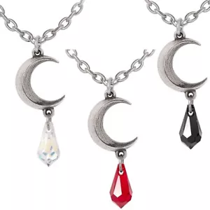 Alchemy Gothic Tears of the Moon Pendant Red Clear Black Teardrop Crystal P992 - Picture 1 of 10