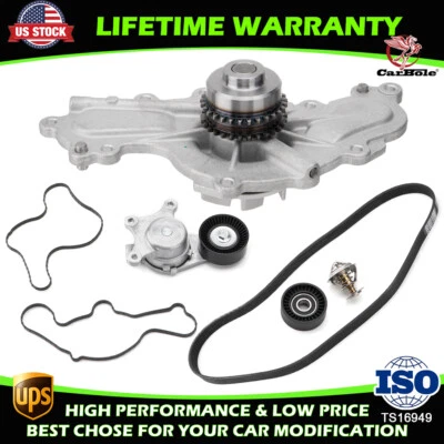 AW6348 Water Pump & Drive Belt Tensioner Kit For 2012 2013-2018 Lincoln MKX 3.7L - Image 1 of 4