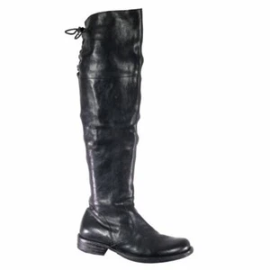 FIORENTINI + BAKER Kniehohe Stiefel Schwarz Gr. 37 EU 7 US Leder ITALY Schnürer - Bild 1 von 9