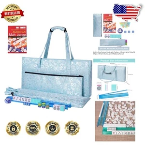 Elegant 166 Tile Mahjong Set with Stylish Blue Carry Bag & Complete Accessories - Picture 1 of 10