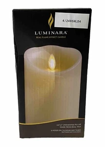 Luminara Flameless Candle Unscented Moving Flame Candle with Timer 7” Ivory - Picture 1 of 5