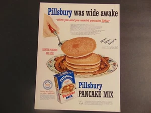 1950 PILLSBURY PANCAKE MIX Lighter ones are here vintage art print ad - Picture 1 of 1