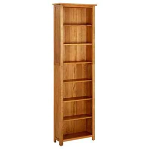 vidaXL Libreria a 7 Ripiani 60x22x200 cm in Legno Massello di Rovere - Foto 1 di 7