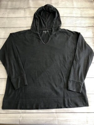 Loft Sweatshirt Womens Large Hoodie Lightweight Pullover Gray 100% Cotton - Image 1 of 4