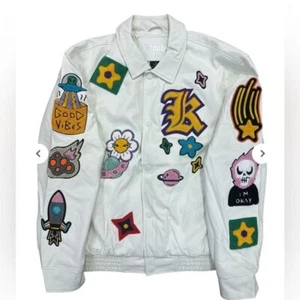 Kloud9 New York Multiful Patches Premium PU Lederjacke Herren Gr. Large - Bild 1 von 11