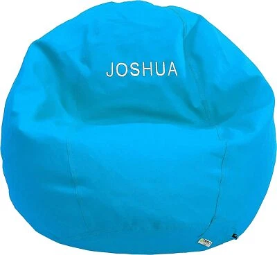 Кресло-мешок из хлопка с монограммой - заполненное полистирольными бусинами и пеной CertiPUR - Изображение 1 из 4