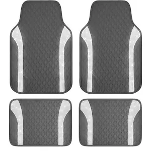 PIC AUTO Bling Leather Floor Mats - Sparkly Glitter Gray Car Mats Set, All-We... - Picture 1 of 8