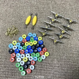 56x Bearing Wheels Nuts w/ 10x Trucks For 96mm Skateboard Fingerboard Accessory - Picture 1 of 9