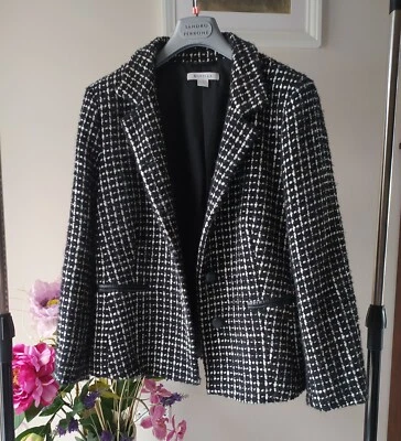 Blazer/Giacca MARELLA Bouclé Bianco e Nero Taglia 44 Made in Italy USATO ottimo - Immagine 1 di 4