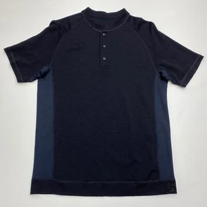 Showers Pass Cycling Henley Shirt Herren L schwarz Wolle Bambus Kurzarm Knopf - Bild 1 von 14
