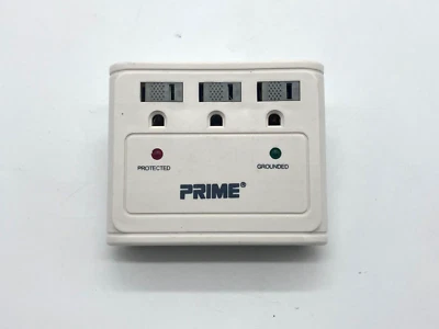 Prime White 3 Outlet Surge Protector 002110 (YLCT-26) - Image 1 of 3
