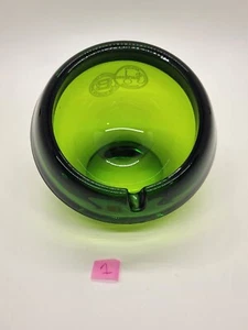 Vintage Wikinger Glas grüne Kugel Aschenbecher Kugel geätzt "DEMUTH PEARGLASS" Atomic - Bild 1 von 21