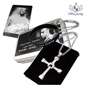 FFX toretto cross necklace titanium steel Rhinestone paved necklace set with box - Picture 1 of 14