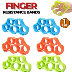 FINGER STRENGTHENER Trainer Grip Tension Exerciser Hand Fitness Resistance Band - Picture 1 of 14