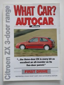 Autocar & Motor What Car? Citroen ZX 3 Door Article Brochure Review Nov 1992 - Picture 1 of 1