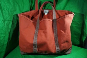 L.L. Bolso de Lona Bean De Colección Años 80 Barco y Tote Naranja Grande XL EE. UU. Cottage Core 22" - Imagen 1 de 7