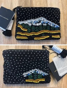 America & Beyond Embellecido Destino Bolsa para Monedas Cuentas Montaña y Árbol Nuevo con Etiquetas - Imagen 1 de 5