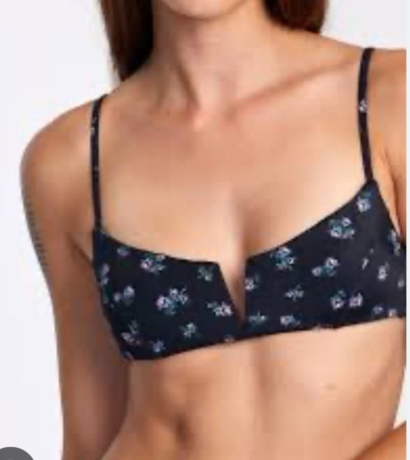 Top de biquíni RVCA Contempo fio V Bralette pequeno novo com etiquetas* BH1006 - Imagem 1 de 1