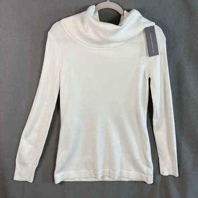 Jersey cuello capucha suave bebé French Connection para mujer talla M invierno blanco nuevo con etiquetas Foto 1 de 4