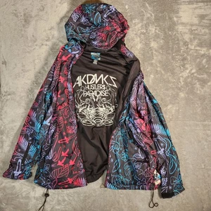 Vintage Akademiks Windbreaker Men's 2XL Hustler$ Paradise Hip-Hop Jacket Y2K - Picture 1 of 15