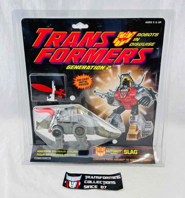 Transformers Original G2 1992 Dinobot Slag Grey MOSC Sealed - Image 1 of 2