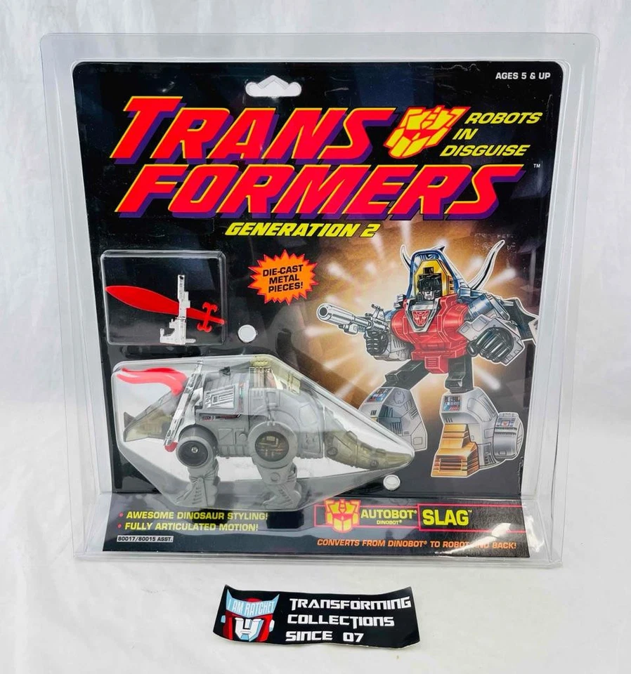 Transformers Original G2 1992 Dinobot Slag Grey MOSC Sealed - Image 1 of 2
