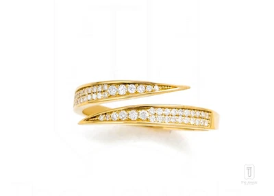 Oro 14k 1,7 Gms. Hermoso anillo envolvente de diamantes abiertos - banda de compromiso Foto 1 de 4