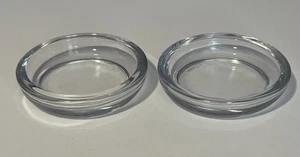 Set of Vintage 3.5" Clear Glass Coaster Slider Furniture Caster Floor Protector - Picture 1 of 11