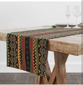 "Corredor de mesa tribal africano 13x72"" patrón vintage decoración del hogar para comedor" - Imagen 1 de 4