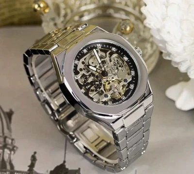 Reloj Timex Acero Inoxidable Tono Plata Vintage, Impermeable Foto 1 de 3