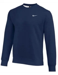 Sudadera Pullover Nike Para Hombres Club Polar Cuello Redondo Mediana Azul Marino CJ1614-419 - Imagen 1 de 2