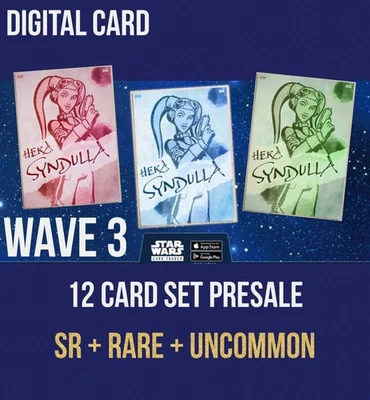 JUEGO DE 12 CARTAS WATERCOLOR WAVE 3 PREVENTA SR+RARO+UC TOPPS STAR WARS TRADER 2026 Foto 1 de 2