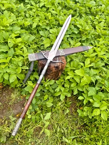 Hoja de acero al carbono hecha a mano personalizada de 28" tradicional vikinga lanza de caza y funda - Imagen 1 de 10