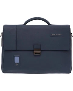 Cartella Piquadro Ca3111ao Borsa Messanger Unisex Pelle Blu - Foto 1 di 5