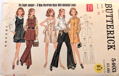 Vintage 1960s Butterick Sewing Pattern Women's JUMPER BLOUSE 5403 Size 12 UNCUT - Image 1 of 4