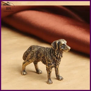 Antigua estatua de bronce perro de la suerte cobre puro adornos de animales de escritorio hechos a mano - Imagen 1 de 24