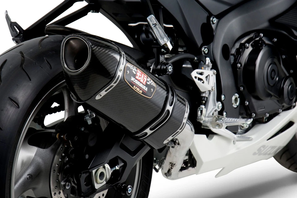 Yos. R77 Carbon Fiber Full Exhaust Black Fits 11+ Suzuki GSXR600/750 1160000221 - Image 1 of 4