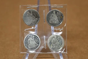 4 sitzende Groschen, 1856,1872,1874,1890 - Bild 1 von 10