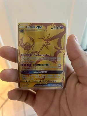 Pokémon Lunala GX Gold Super Rare 172/156 Ultra-Prisma 172/156 Near Mint Deutsch - Bild 1 von 2