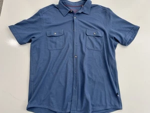 Tommy Bahama Shirt Men L Blue IslandZone Button Up Short Sleeve 37.5 Technology - Picture 1 of 2
