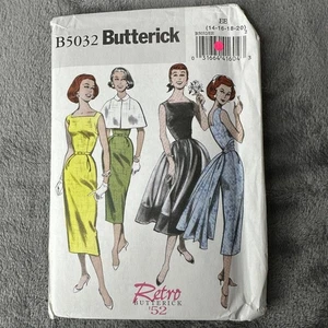 Butterick Retro 52 Dress Sewing Pattern B5032 Sizes 14-20 Capelet Overskirt Easy - Picture 1 of 6