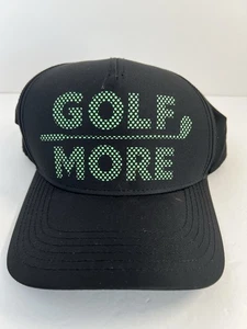 PGA Tour perforiertes Logo GOLF MORE verstellbare Golfkappe Mütze schwarz brandneu mit Etikett - Bild 1 von 7